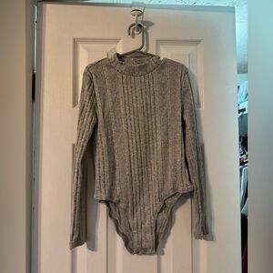 Girls gray ribbed bodysuit size 9